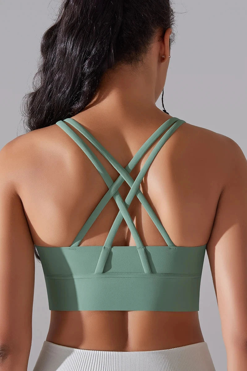 Flex Grid Sport Bra - Olive Green