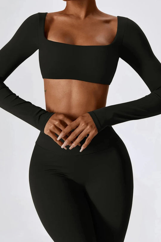 Flared Radiance Set Long Sleeve - Onyx Black