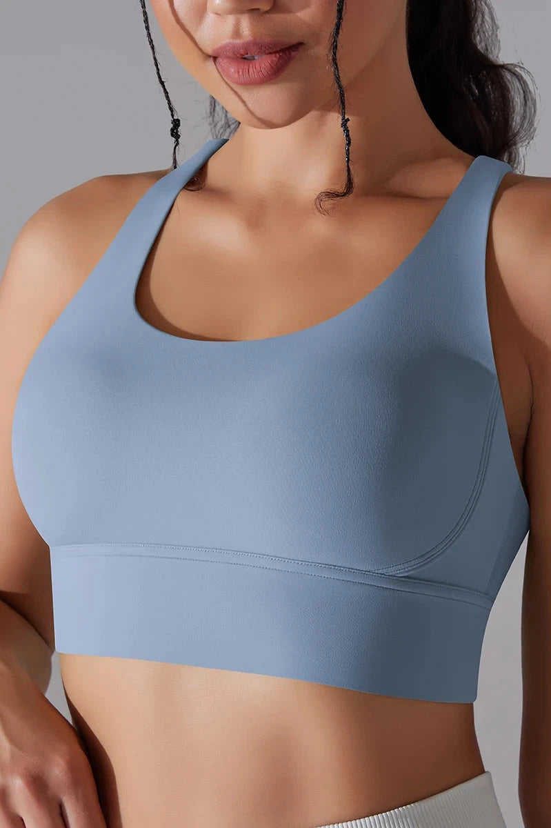 Flex Grid Sport Bra - Serene Blue