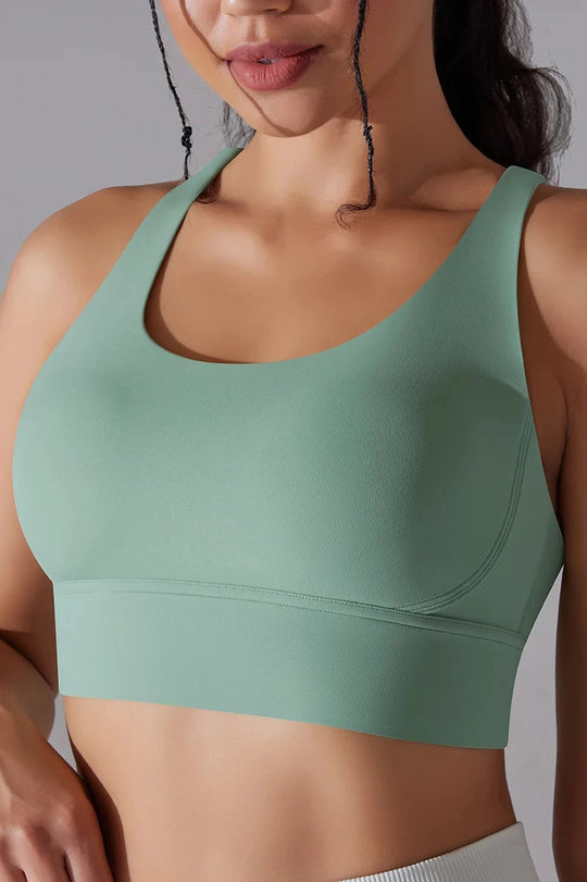 Flex Grid Sport Bra - Olive Green