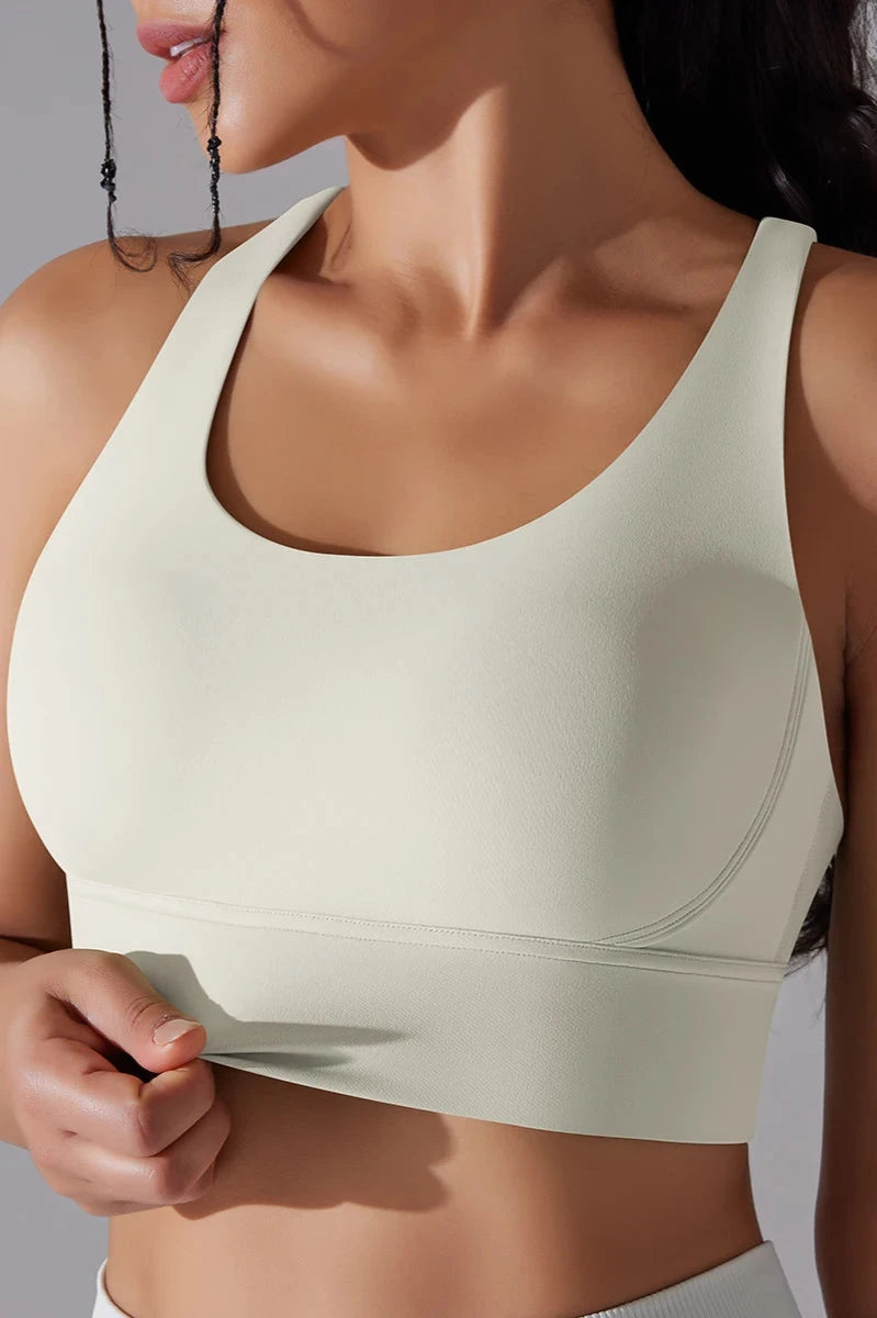 Flex Grid Sport Bra - Feather Beige