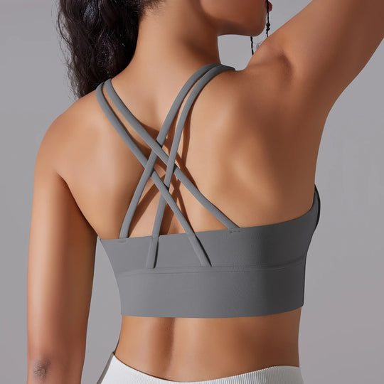 Flex Grid Sport Bra - Slate Gray