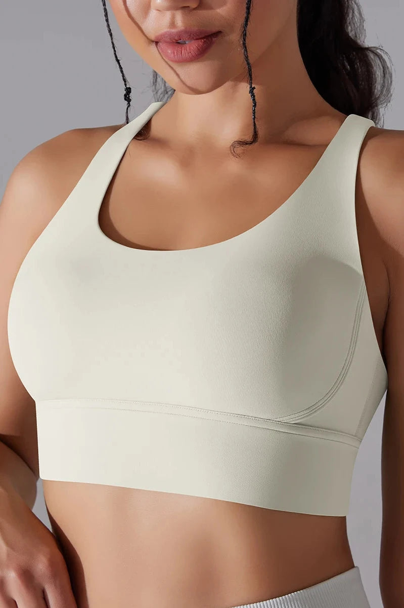 Flex Grid Sport Bra - Feather Beige