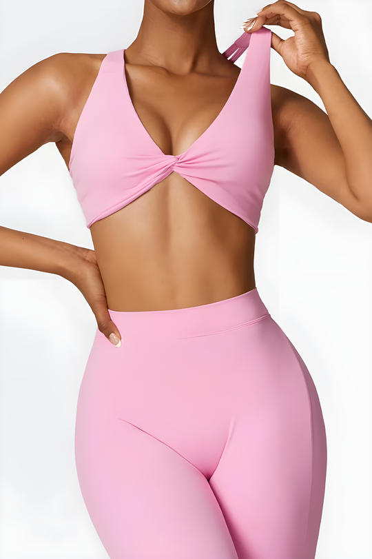 Flared Radiance Set Sport Bra - Rose Pink